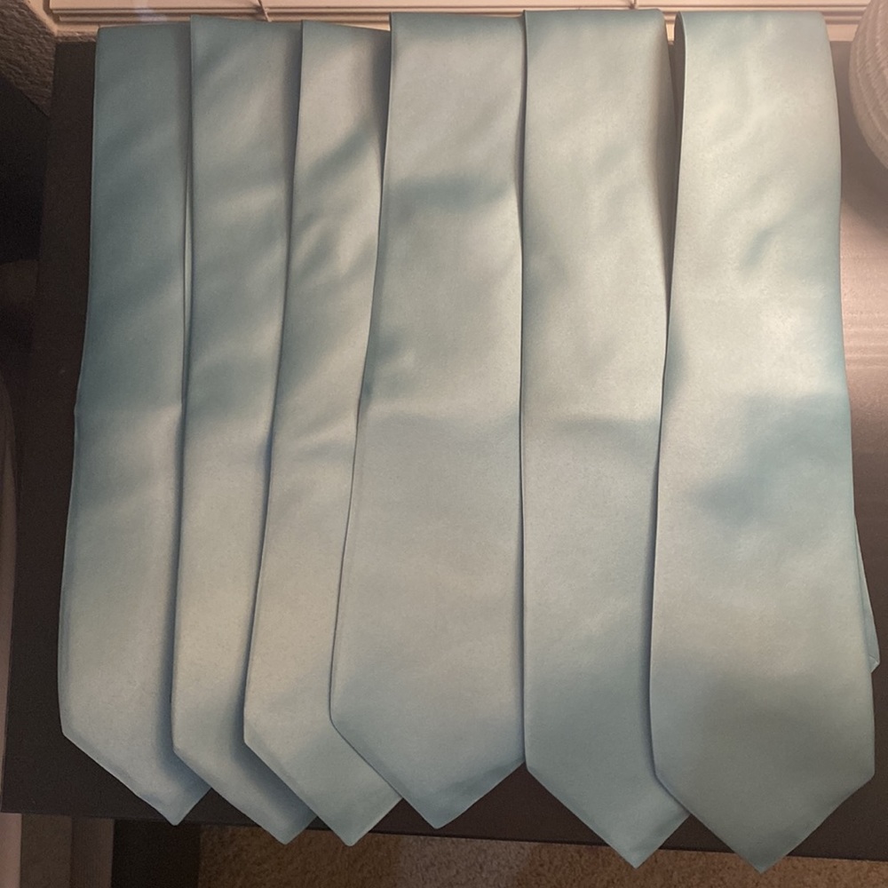 New! 6 Solid Eucalyptus Green Ties - image 2